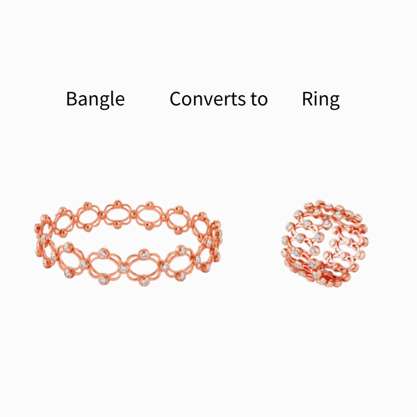 2-in-1 convertible bangle to ring jewellery for women