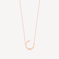Gold U shape pendant necklace for women