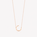 Gold U shape pendant necklace for women
