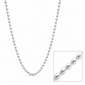 Silver bead chain necklace with oval bead detailing