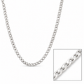 Silver curb chain necklace with smooth interlocking links