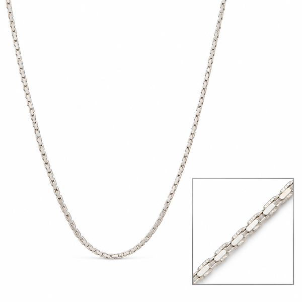 Silver rectangular link chain necklace with sleek linked design