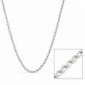 Silver rope chain necklace with twisted link design